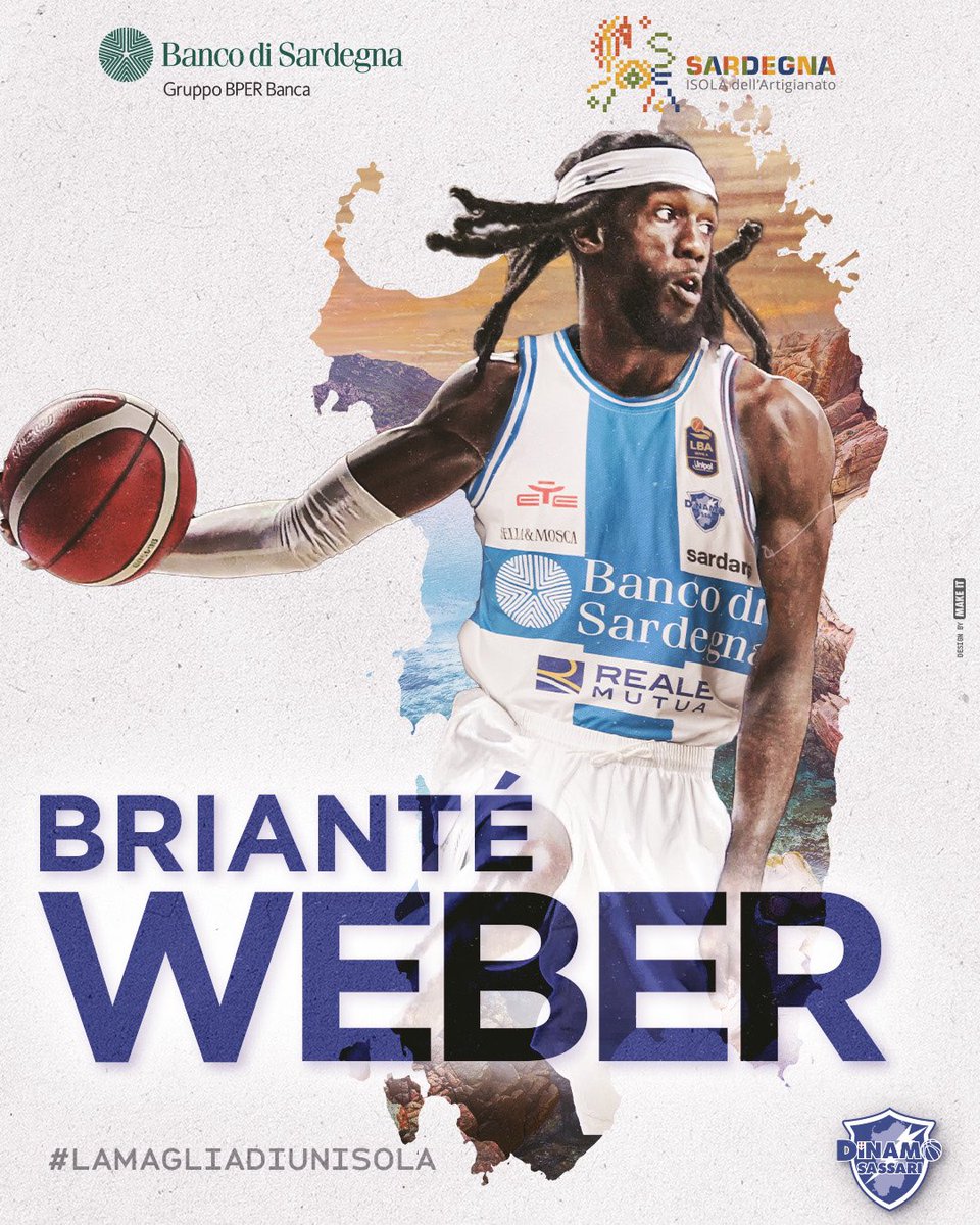👉🏻La Dinamo Banco di Sardegna accoglie Brianté Weber, playmaker statunitense che vestirà la maglia biancoblu fino al termine della stagione.

Benvenuto in Sardegna, Brianté!
🤍💙

Leggi il comunicato ufficiale: dinamobasket.com/blog/briante-w…

#dinamosassari #lamagliadiunisola #sardegna