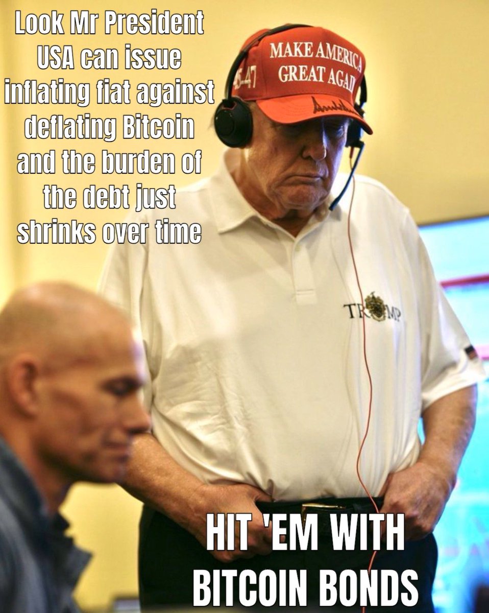 Who strikes first with Bitcoin Bonds...

Will it be U.S. 🇺🇸 Treasury OR State gov⁉️

Municipal Bitcoin Bonds are coming

Markets will be blindsided, the positive feedback loop will create a perpetual price agnostic bid on $BTC

Bitcoin Muni Bonds are how we attract trillions of