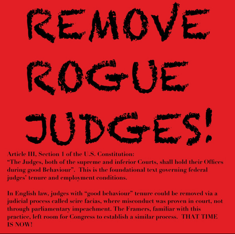 PamJamiso13's tweet photo. #Judges #RogueJudges #DemocraticActivistJudges #CorruptJudges #ImpeachCorruptJudges #DisbarCorruptJudges https://t.co/FwnzA3GuzX
