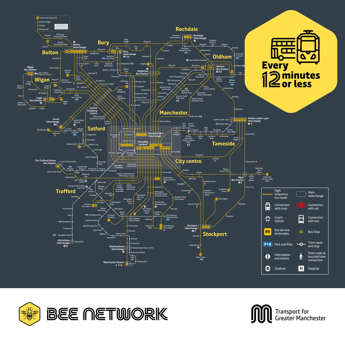 George Marshall (@gjmarshy) on Twitter photo Nice one <a href="/BeeNetwork/">Bee Network</a>. This is how you make a good bus map!
👉All routes have stated minimum frequencies
👉Focuses on spatial orientation rather than aligned with roads (which would clutter it)
👉Shows interchanges with other modes with similar frequencies.
#Manchester #Bus Nice one <a href="/BeeNetwork/">Bee Network</a>. This is how you make a good bus map!
👉All routes have stated minimum frequencies
👉Focuses on spatial orientation rather than aligned with roads (which would clutter it)
👉Shows interchanges with other modes with similar frequencies.
#Manchester #Bus