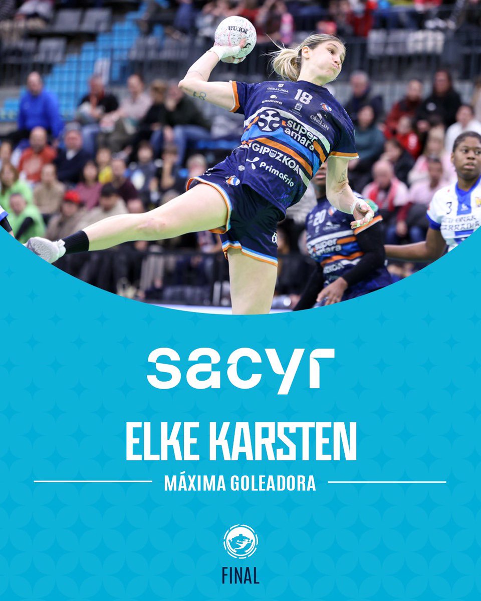 💙 <a href="/SomosSacyr/">Sacyr</a> os presenta a la '𝐌𝐚́𝐱𝐢𝐦𝐚 𝐆𝐨𝐥𝐞𝐚𝐝𝐨𝐫𝐚' de la finalísima de la #CopaReina2025

💣 <a href="/elkekarsten/">Elke Karsten</a> – 6️⃣ goles

➡️ <a href="/granollers/">Granollers</a> | <a href="/diba/">Diputació de Barcelona</a> | <a href="/gencat/">Generalitat de Catalunya</a> | <a href="/esportcat/">Esports</a> | <a href="/FedCatHandbol/">Federació Catalana d’Handbol</a>

#️⃣ #CopaReina2025 #Balonmano