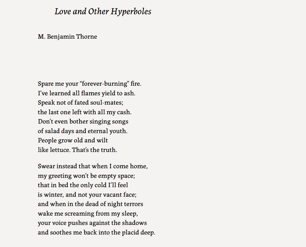 Can't stop thinking about this #poem from M. Benjamin Thorne in the March 2025 issue of Prairie Home:

prairiehomemag.com/love-and-other…