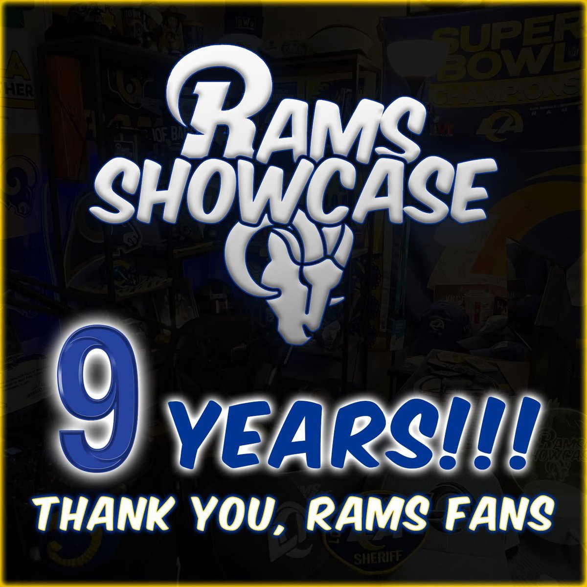 RamsShowcase's tweet photo. NINE YEARS of Rams Showcase!!! Thank you for being on this journey with me, Rams fans!! Can't wait for many more seasons!!!
Join @SheriffJoeBags today LIVE at 2p PST on the Rams Showcase Facebook page and YouTube channel for a season 10 kickoff!!!
YouTube: https://t.co/ufW8KWLGrj https://t.co/CF5jmg5cSp