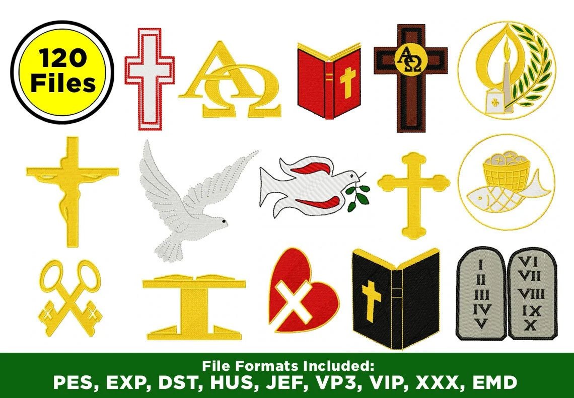 PsdProduce's tweet photo. 120 designs, Cross embroidery designs, religious symbol designs for embroidery machine, Catholic embroidery file, instant download https://t.co/Mgf3QnPhEH via @Etsy https://t.co/YWNaNcmW6B