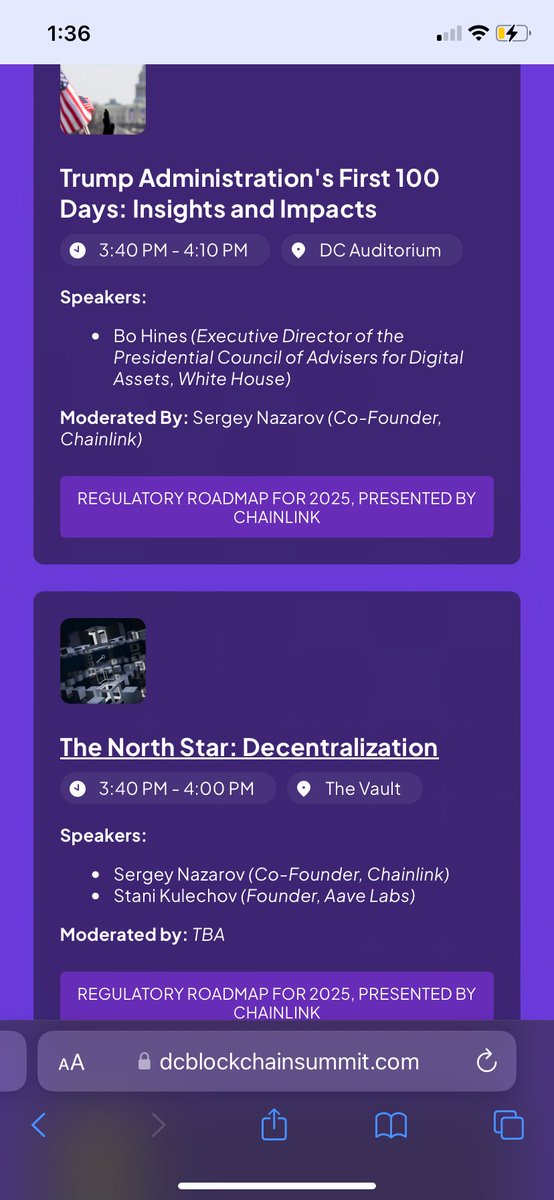 ARiHBARi's tweet photo. 🚨 @CHAINLINK FOUNDER @SERGEYNAZAROV &amp; WHITE HOUSE ADVISOR FOR DIGITAL ASSETS @BOHINES WILL BE SPEAKING TOGETHER AT THE DC BLOCKCHAIN SUMMIT🚨

$LINK THE WHITE HOUSE https://t.co/CIm4oH6Wsd