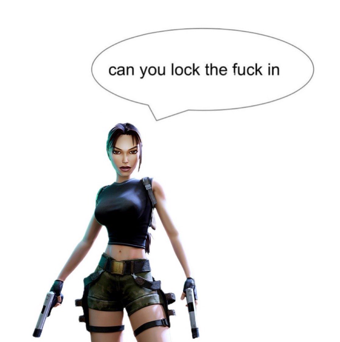 What Lara whispers in your ear when you start playing Fortnite