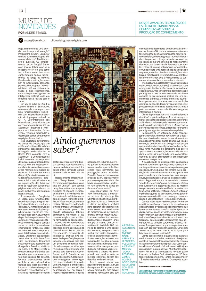 Coluna nova no <a href="/correio24horas/">Jornal Correio</a>