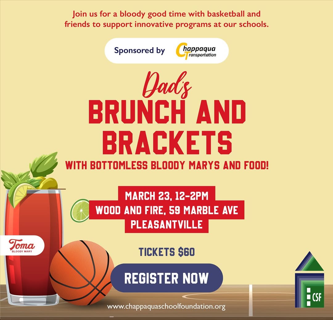 Chappaqua School Foundation (@csf_chappaqua) on Twitter photo DADS: One week until <a href="/CSF_Chappaqua/">Chappaqua School Foundation</a>'s inaugural Brunch & Brackets: an afternoon of bottomless Bloody Marys, light bites & live basketball. The best part: this event is a fundraiser supporting educational excellence in all 6 of our <a href="/chappaqua_csd/">Chappaqua Central School District</a> schools. app.etapestry.com/onlineforms/Ch… DADS: One week until <a href="/CSF_Chappaqua/">Chappaqua School Foundation</a>'s inaugural Brunch & Brackets: an afternoon of bottomless Bloody Marys, light bites & live basketball. The best part: this event is a fundraiser supporting educational excellence in all 6 of our <a href="/chappaqua_csd/">Chappaqua Central School District</a> schools. app.etapestry.com/onlineforms/Ch…