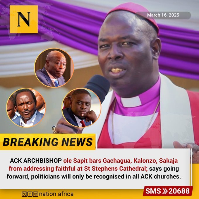mp_muturi's tweet photo. It was wise for Bishop Ole sapit to stop politicians in his altar.

His, altar because altars nowadays are no longer God's. They are money laundering basement.

Sakaja and Gachagua on the same stage was lethal. It would have been a second Vietnam https://t.co/r5nVvuF4ct
