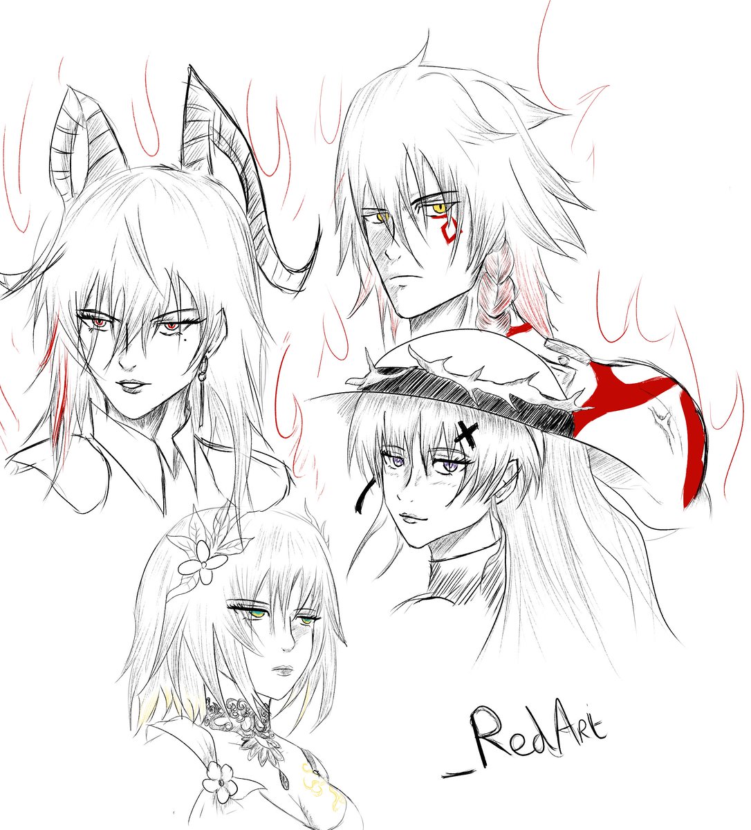 _RedArt's tweet photo. Honkai Star Rail x Wuthering waves sketch https://t.co/V7SNrxyJH7