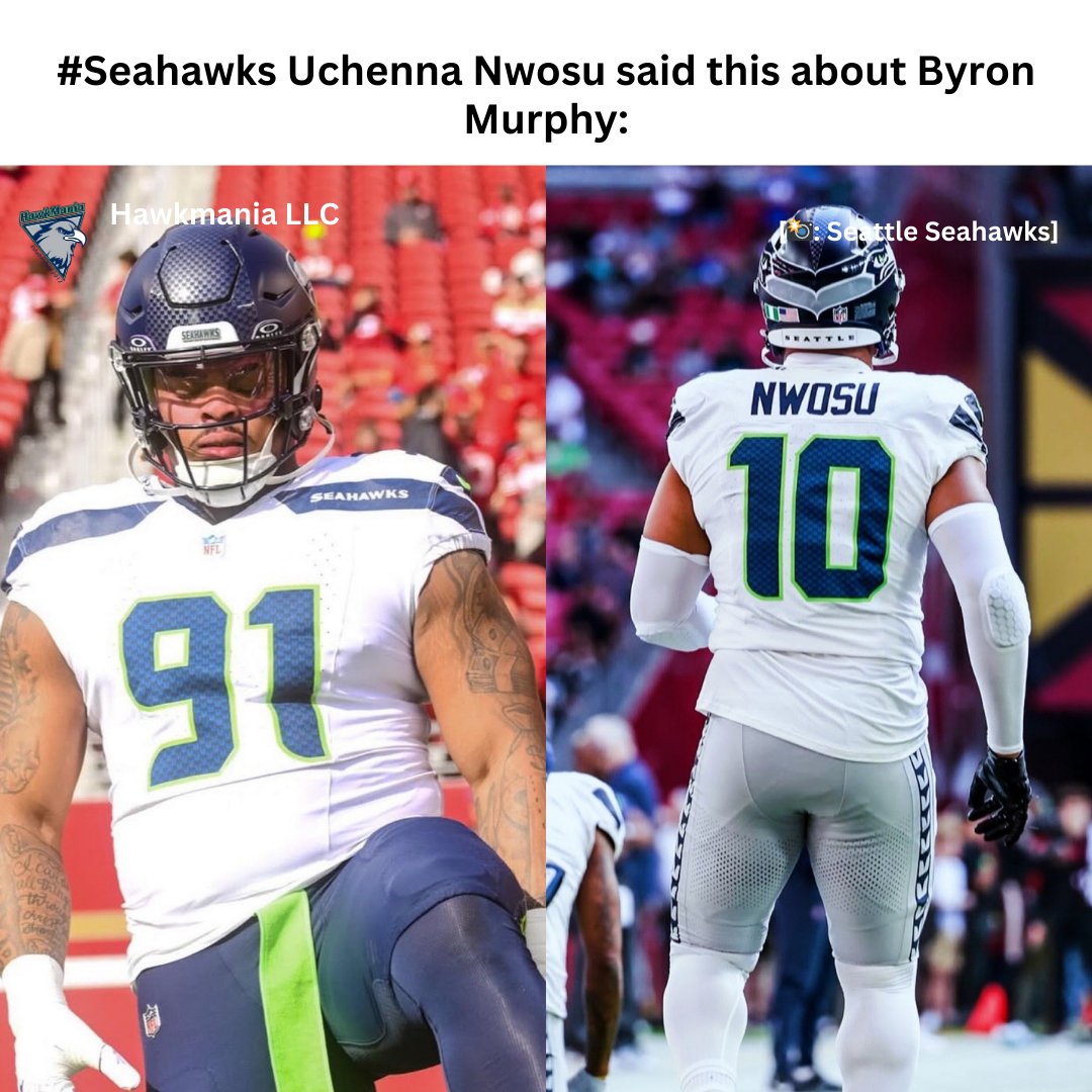 hawkmania4's tweet photo. #Seahawks Uchenna Nwosu on Byron Murphy:

"He is going to be a good player. He is humble, he listens, and he is going to be a good player."

He mentioned that he would not mind if the team drafted another edge:

"I support all my teammates." https://t.co/5sAVHpQbgW