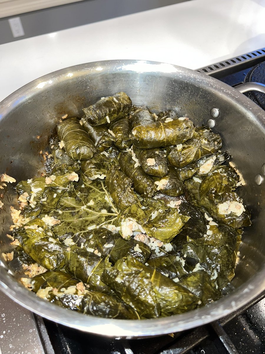 saltfist's tweet photo. Last night for #TableSalt homemade lamb dolmas, cous cous, and a Greek salad. I usually prefer to roll something other than grape leaves… but this was yummy! https://t.co/HK1tr9mywC