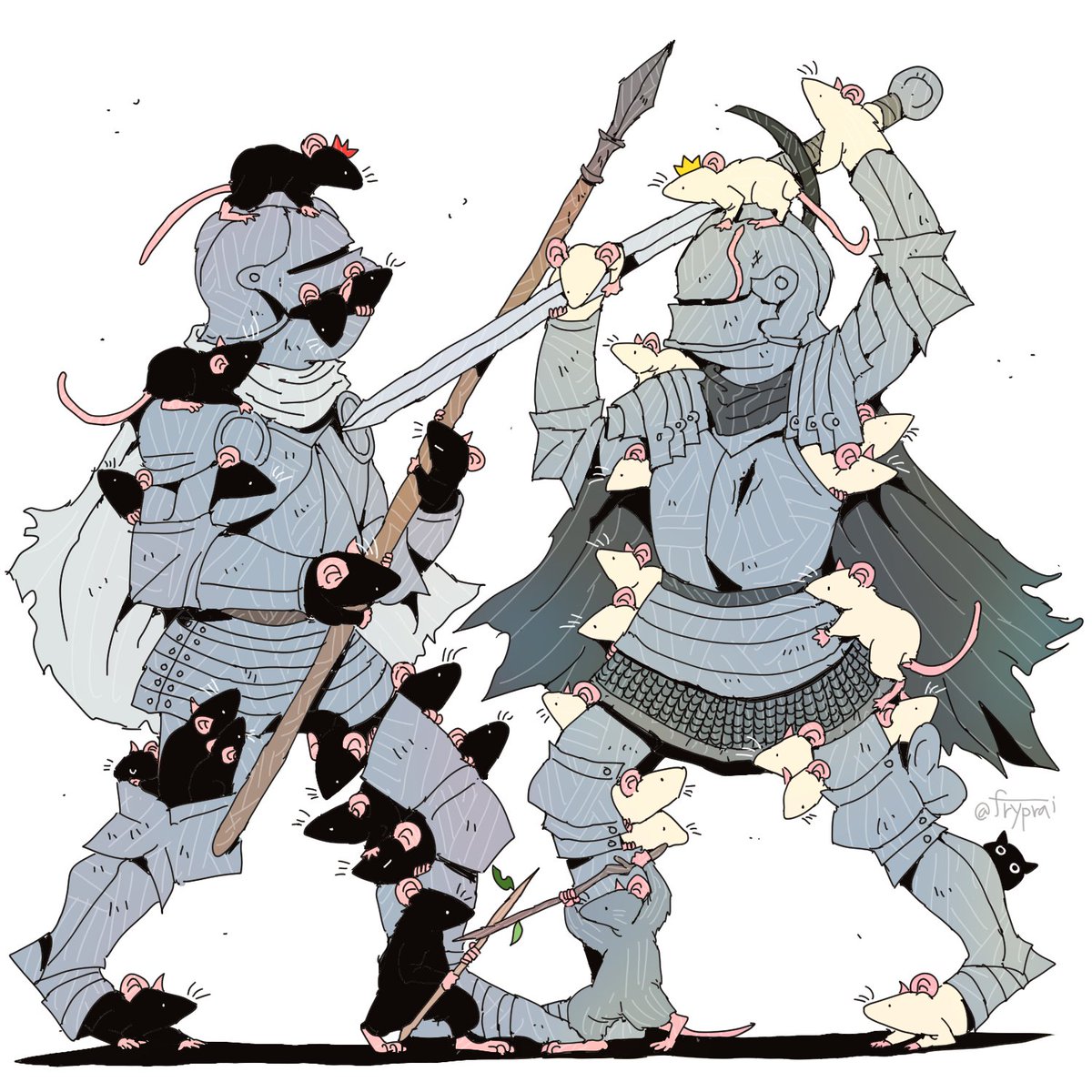 fryprai's tweet image. Rats dual

#drawing