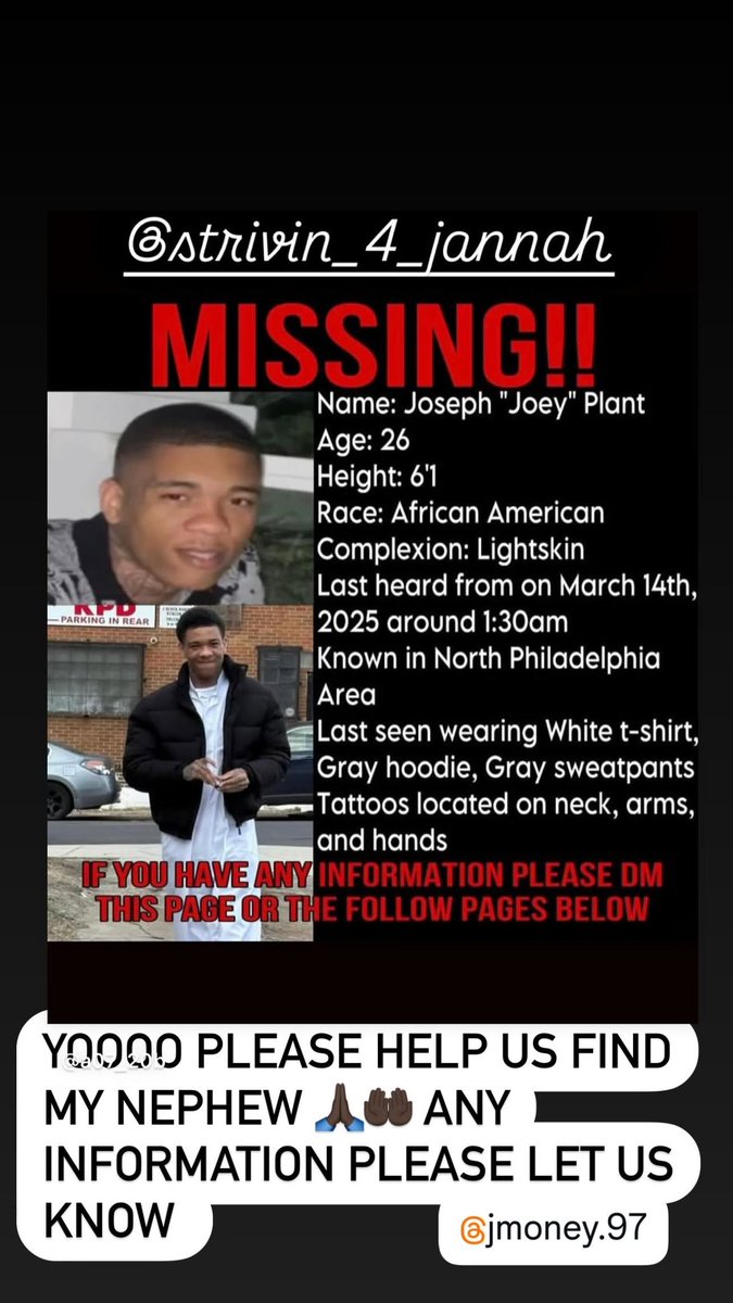 Shockwave215's tweet photo. Any information please let us know thank you 🤲🏿🙏🏿 https://t.co/Wg9o8UbBKK