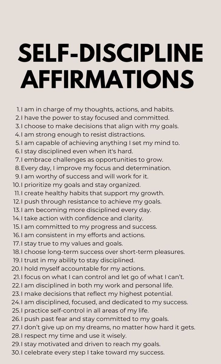 self-discipline affirmations