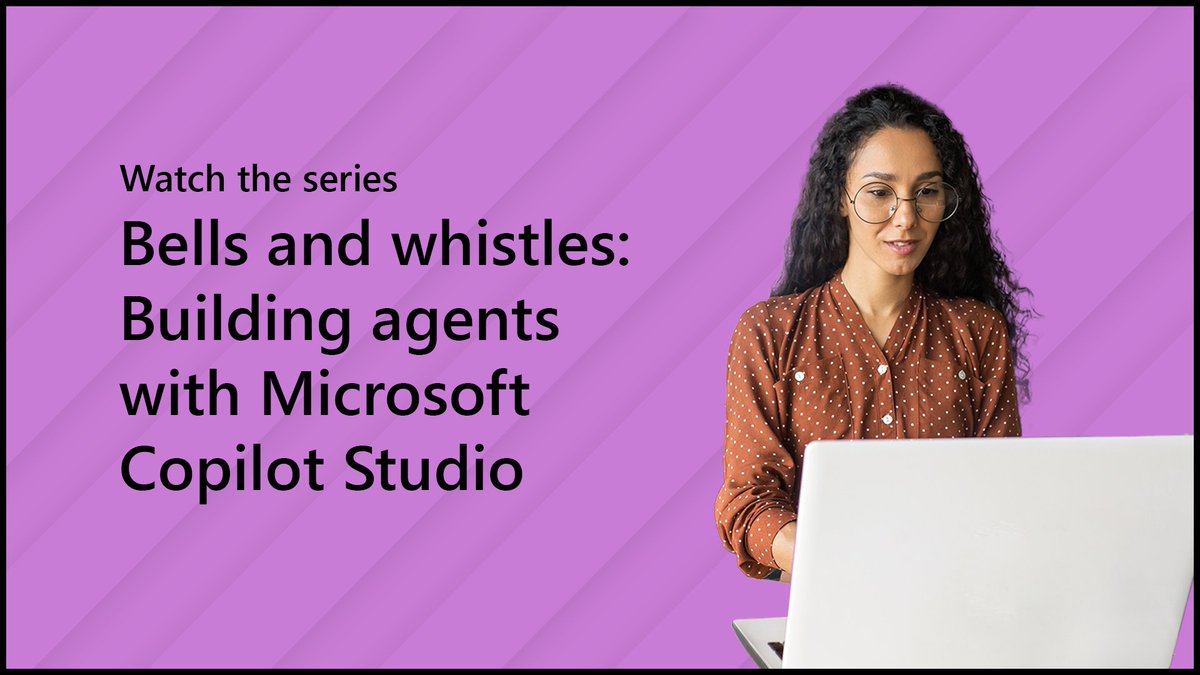 msdev's tweet image. Unsure how to start building an agent in Microsoft Copilot Studio? 

Watch the Building with Copilot Studio series to explore the capabilities of creating agents with Copilot Studio: msft.it/6014qRCGw #CopilotStudio