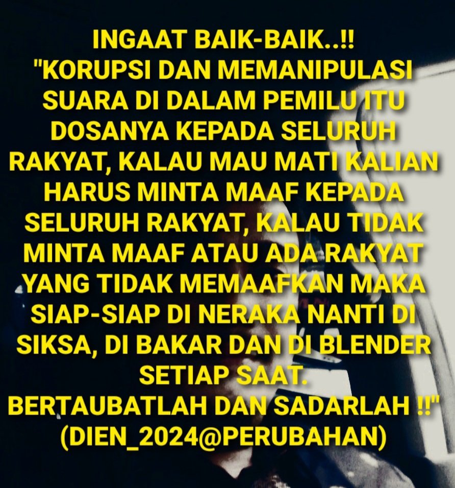 DIEN_2024 (@komar_rudi3508) on Twitter photo <a href="/FayaAtika/">NiNG garis tengah</a> DEPOSITONYA SDH BANYAK BOS,,,mereka kerja bukan ngarep gaji tapi ngincar tilepan. anggaran mana yg bisa di tilep. Gaji mah nggak mereka anggap,
Gitu aja kok pura2 gak tau. mikiiir...!!! <a href="/FayaAtika/">NiNG garis tengah</a> DEPOSITONYA SDH BANYAK BOS,,,mereka kerja bukan ngarep gaji tapi ngincar tilepan. anggaran mana yg bisa di tilep. Gaji mah nggak mereka anggap,
Gitu aja kok pura2 gak tau. mikiiir...!!!