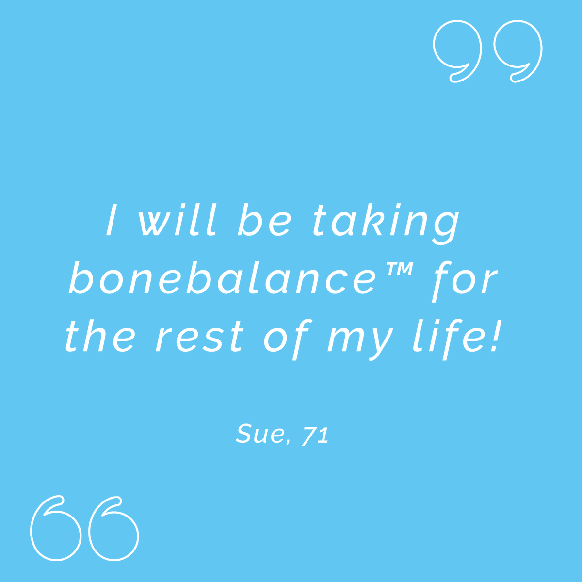 bonebalance's tweet photo. Sue was diagnosed with osteoporosis after she broke her ribs &amp; shoulder after a low fall. She started taking bonebalance™ before her surgery &amp; says: "The operation was a great success &amp; the surgeon said my bones were strong. I'll be taking bonebalance™ for the rest of my life." https://t.co/UrcX2gKzaB