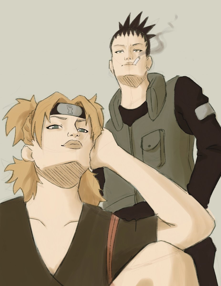 Deimofi's tweet photo. Lately I didn't have to much time 
But I did this sketch of #shikatema 
#shikamaru #temari #NARUTO https://t.co/mIn3krSfD5