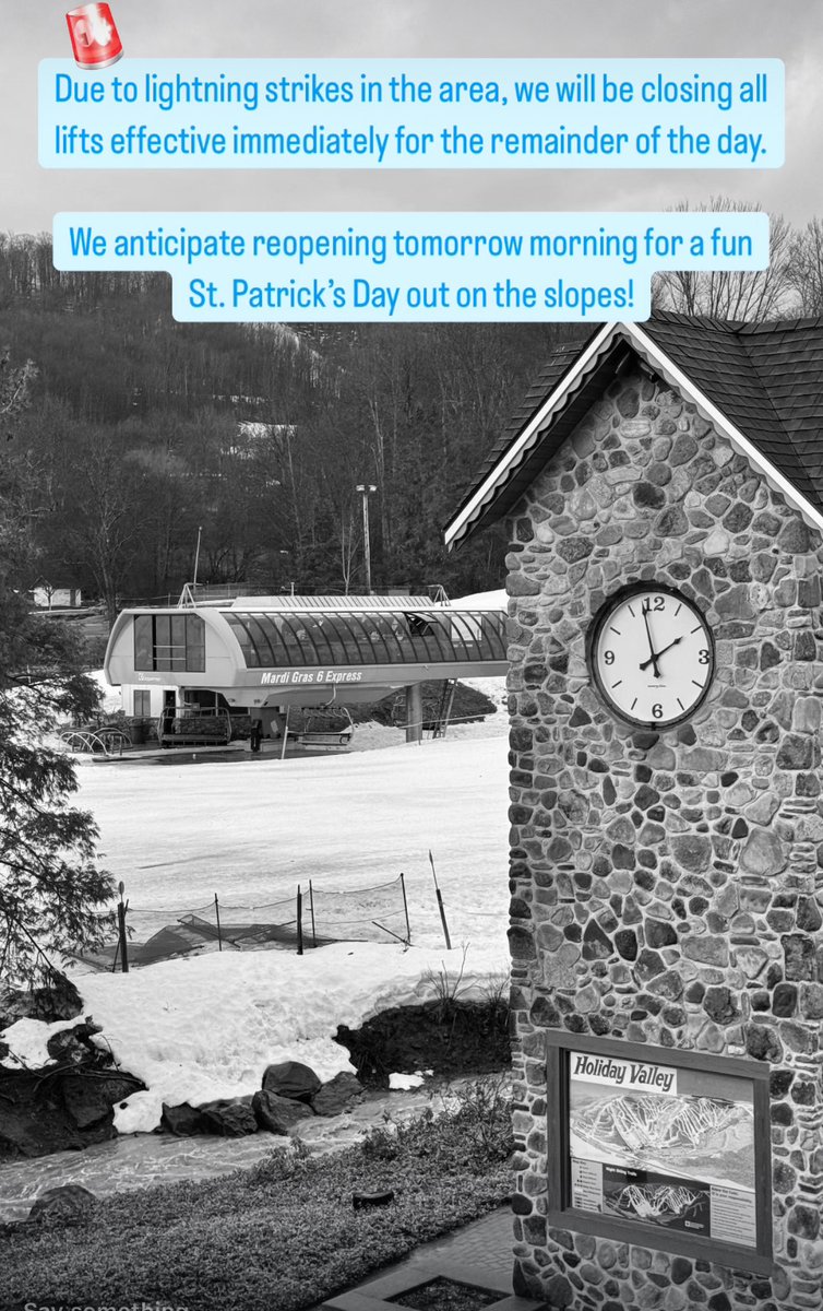 We will be closing for the remainder of the day due to lightning in the area. Planning to reopen tomorrow morning at 9AM!