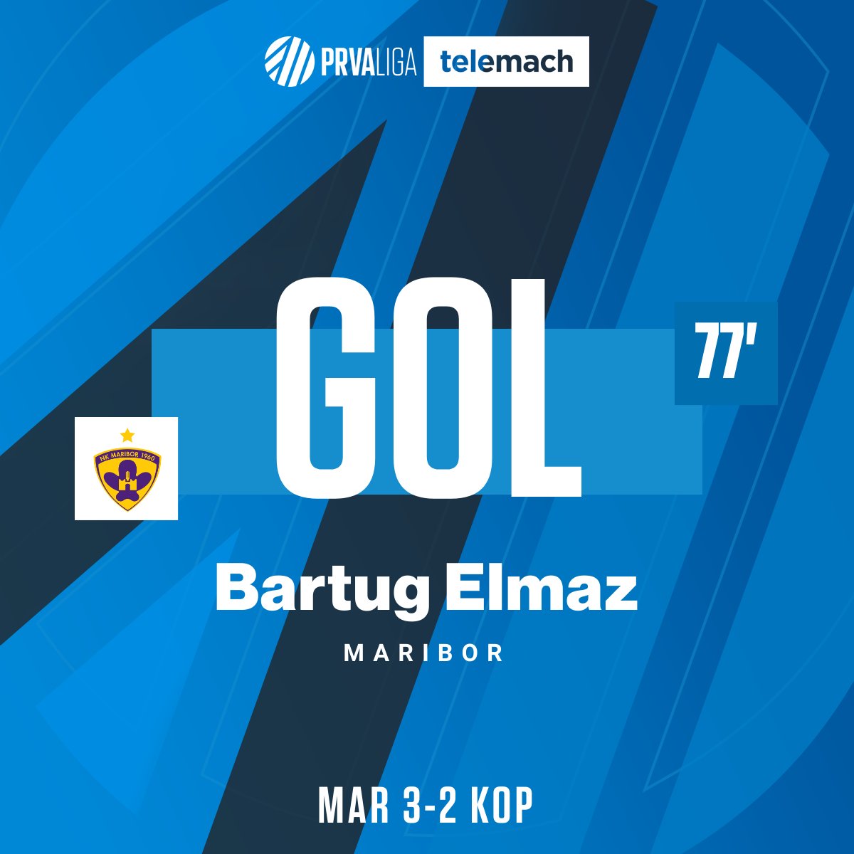 PrvaLigaSi's tweet photo. @nkmaribor @FCKoper Poskusu Elmaza je v mrežo pomagal gostujoči vratar. #MARKOP #PrvaLigaTelemach

@nkmaribor 3-2 @FCKoper https://t.co/VTkW5oAFLu