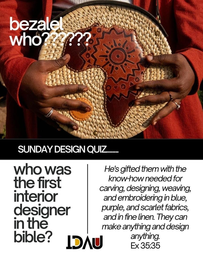 Did you know the first interior designer in the Bible? Bezalel was divinely gifted with creativity in carving, weaving, and embroidery! 
#SundayDesignQuiz