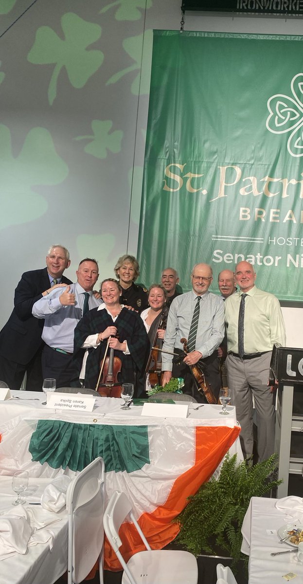 RepWells's tweet photo. Great morning at the South Boston St Patrick’s Day Breakfast. Thank you to my friend ⁦@nickcollinsma.   ⁦@PaulineWells617⁩ https://t.co/65TjUGb2me