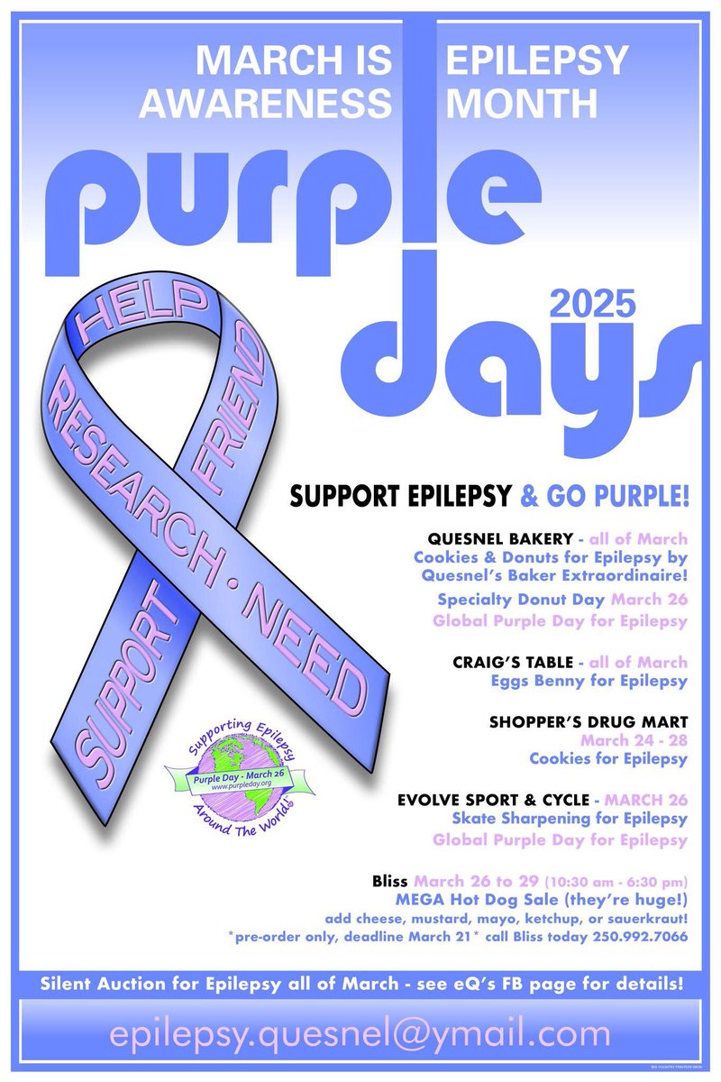 QuesnelRotary's tweet photo. This is what’s going on in Quesnel for #EpilepsyAwarenessMonth https://t.co/muH61nojDo