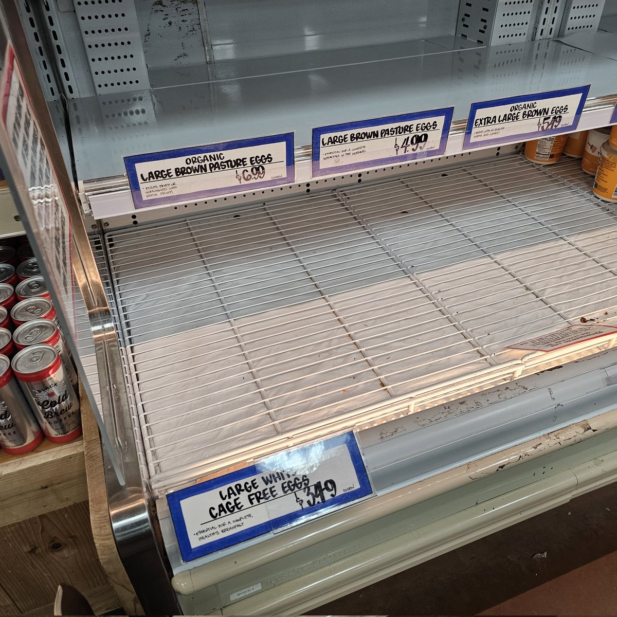 The price of eggs was supposed to come down per President Trump's promise. Instead, eggs have dissappeared from the grocery shelves. Now, blame THIS on the previous administration, right?