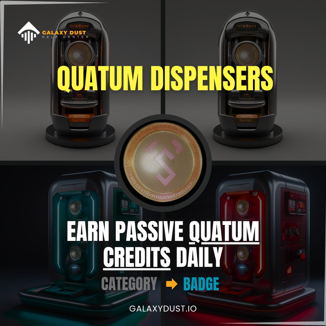 Galaxydustx's tweet photo. What if you could earn Quantum Credits (QTR) every day?

With Quantum Dispensers in Galaxy Dust Online, you can! These powerful assets let you generate #QTR daily, fueling your fleet, expanding your influence, and unlocking new opportunities across the galaxy.

#Web3Gaming #Arbitrum #etherum #Blockchain