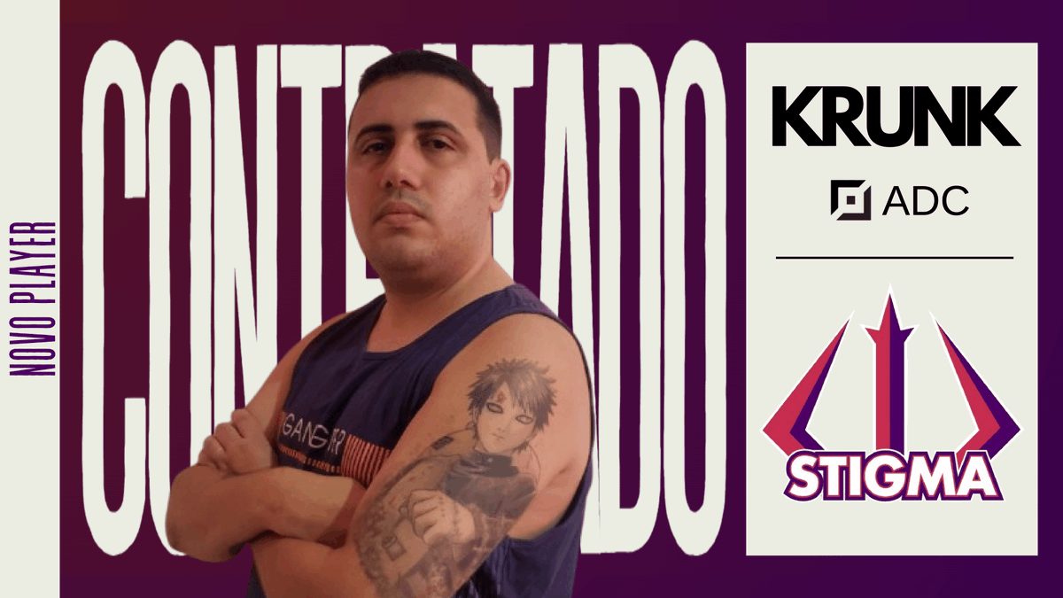 Experiencia e título é o sobrenome dele! 🏆🏆🏆
Temos a honra de anunciar o novo ADC da Stigma para a próxima <a href="/EmpoligaVP/">Empoliga VP</a> Tradicional:  KRUNK
Pra cima deles <a href="/lucasnatario/">Krunk</a>