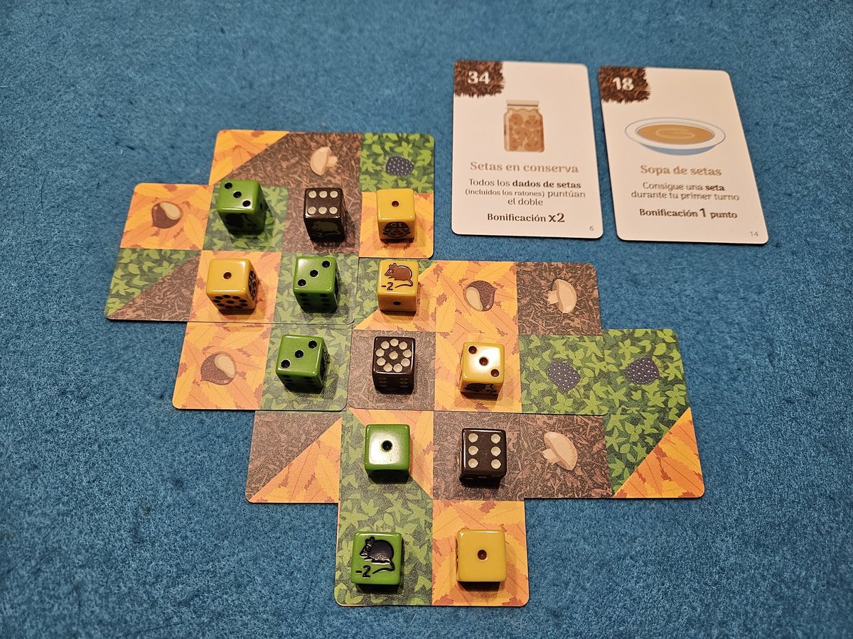 Papiroloco's tweet photo. Primera victoria a #Forage de Mark Tuck, que nos trae en castellano @melmacgames .
55 sobre 52.
Si te gustaron Orchard y Grove te lo recomiendo, se parece pero tiene algún giro interesante. Yo por el precio y las partidas que le daré me alegro de haberlo comprado. https://t.co/iBeRGZaMKV