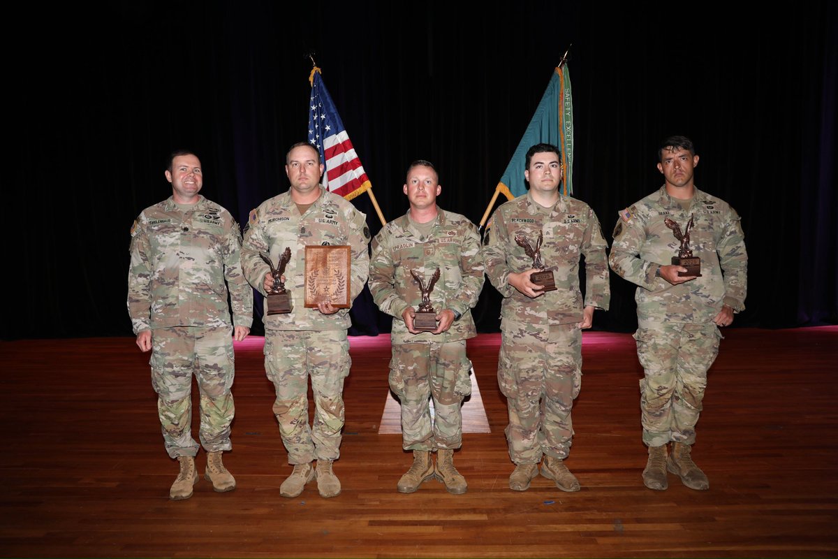 USAMUSoldiers's tweet photo. Congratulations to the Overall Team Champions at the 2025 U.S. Army Small Arms Championships: Alabama National Guard Team Alabama Alpha! 

Team members were: Sgt. Maj. Stephen Murchison (captain), Master Sgt. Joseph Spradlin, Sgt. Gavin Blackwood and Spc. Cameron Drake.
 #allarmy https://t.co/As3v6DvfIA