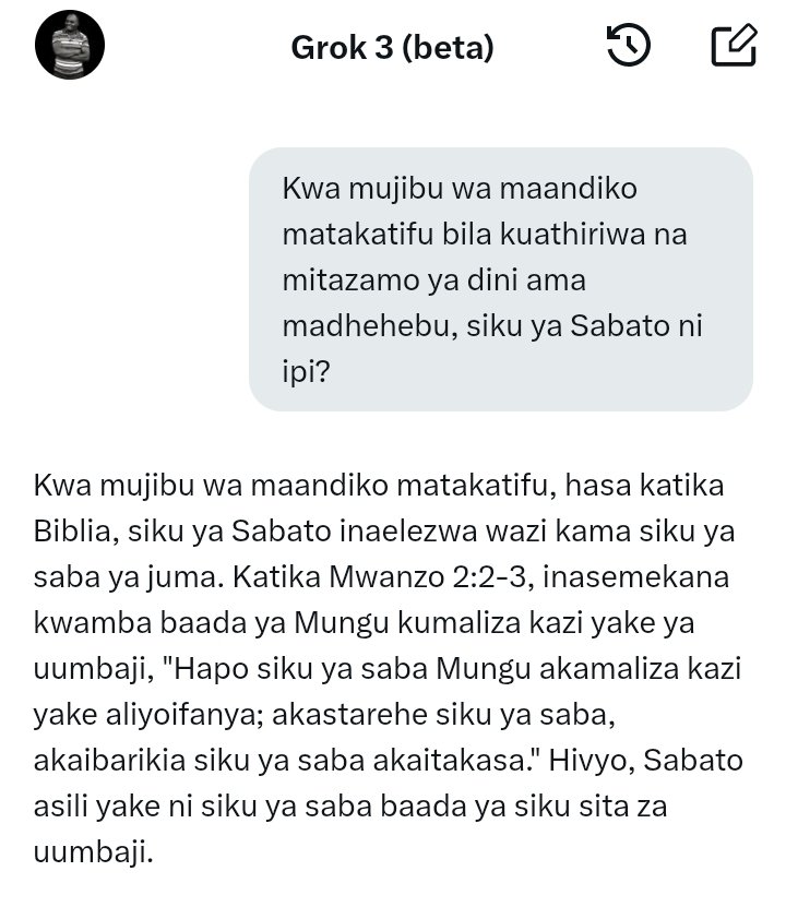 MtumwaWaYesu's tweet photo. 🚨 𝗡𝗜𝗠𝗘𝗠𝗨𝗨𝗟𝗜𝗭𝗔 𝗚𝗥𝗢𝗞 𝗝𝗨𝗨 𝗬𝗔 𝗦𝗜𝗞𝗨 𝗬𝗔 𝗦𝗔𝗕𝗔𝗧𝗢 𝗕𝗜𝗟𝗔 𝗞𝗨𝗝𝗔𝗟𝗜 𝗠𝗜𝗧𝗔𝗭𝗔𝗠𝗢 𝗬𝗔 𝗞𝗜𝗗𝗜𝗡𝗜 

𝘼𝙡𝙞𝙠𝙪𝙬𝙖 𝙣𝙖 𝙝𝙖𝙮𝙖 𝙮𝙖 𝙠𝙪𝙨𝙚𝙢𝙖:-
"..siku ya saba ni Jumamosi. Hivyo, kwa msingi wa maandiko matakatifu pekee, Sabato ni Jumamosi." https://t.co/ID8bXTeeHJ