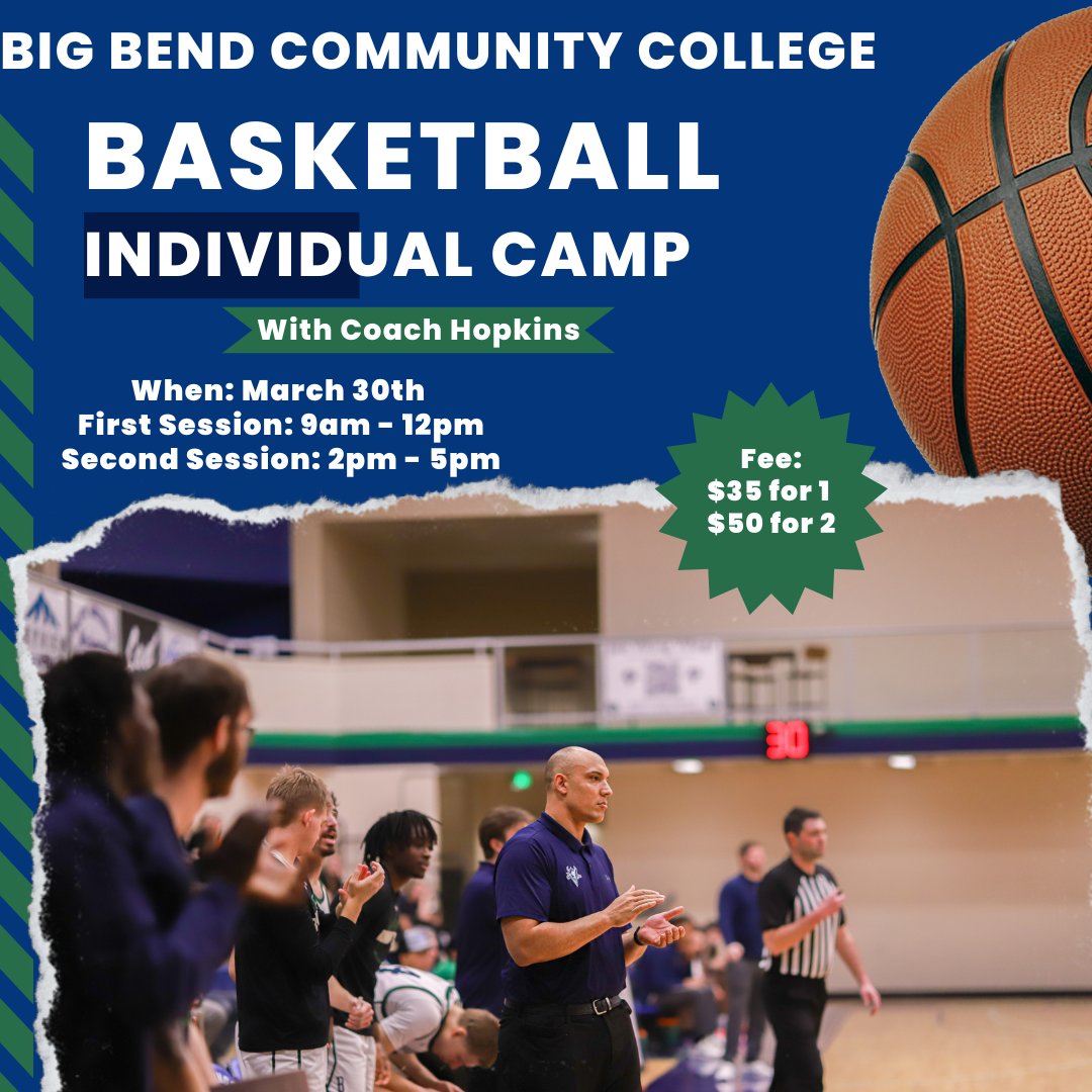 Jason Hopkins (@coachhopbigbend) on Twitter photo Are you a prospect who is looking to play college basketball next year?
Come join us for our Individual Prospect Camp.
We have a couple of spots to fill for next season.
Transfers, Return Missionaries, 2025, 2026 all welcome to attend.
form.jotform.com/232141070371139 Are you a prospect who is looking to play college basketball next year?
Come join us for our Individual Prospect Camp.
We have a couple of spots to fill for next season.
Transfers, Return Missionaries, 2025, 2026 all welcome to attend.
form.jotform.com/232141070371139