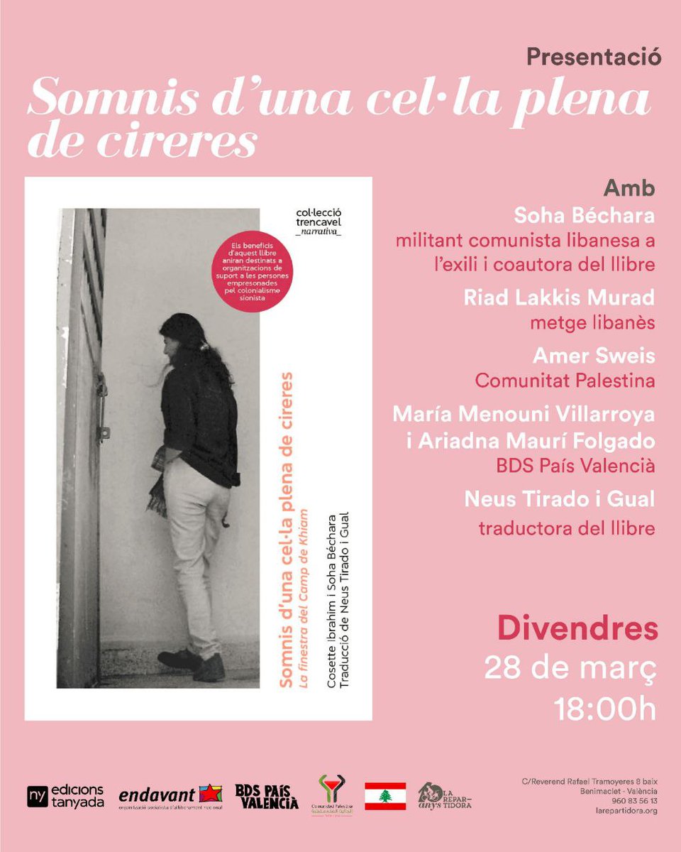 Tanyada_Ed's tweet photo. 🌿 Qui eren les dones empresonades a Khiam? Somnis d’una cel·la plena de cireres explica la seva història: resistència, repressió i solidaritat dins la presó. Disponible el 27 de març.

https://t.co/jd1INkoWHt https://t.co/BxPUyqPJjk