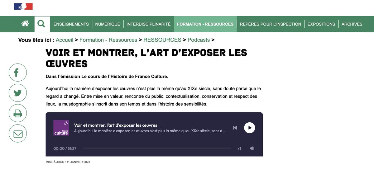 eduscol_HDA's tweet image. [#DimanchePodcast] 📻 Sur les #musées comme institution, lieu d&apos;éducation et espace de rencontre avec les publics, les podcasts @franceculture mis en ligne par @AcAmiens offrent une source inépuisable pour enrichir la réflexion en Tale Optionnel
👉arts-plastiques.ac-amiens.fr/620-voir-et-mo…