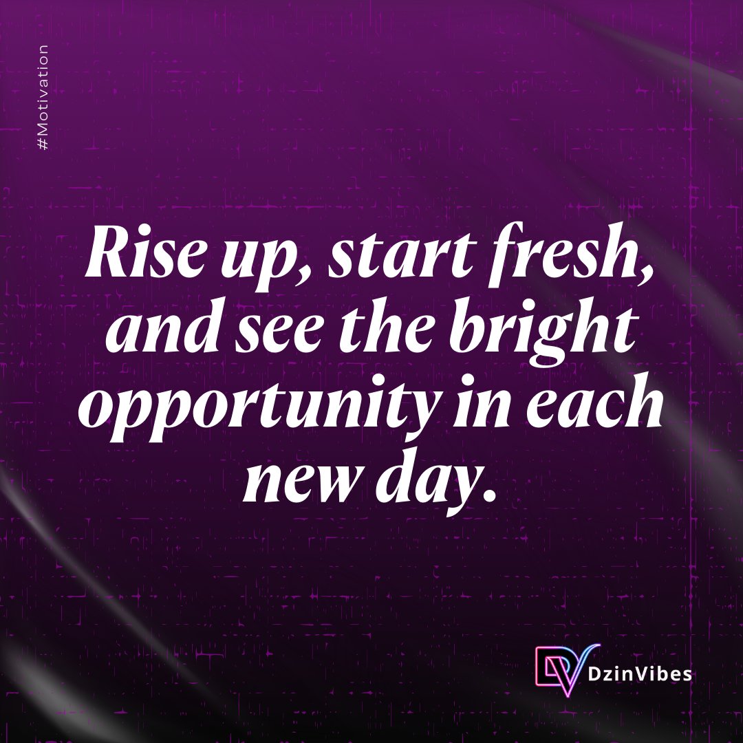 dzinvibes's tweet photo. Every day is a new chance!

 ✅ Yesterday doesn’t define you
 ✅ Fresh mindset = fresh results
 ✅ Make today count!

Every blank canvas is a new opportunity—design something amazing today!

Follow us for more!

DM for design help!

#Web3 #Crypto #Blockchain #Motivation #designer https://t.co/kymQ5LCN6e