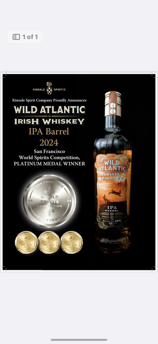 StoneFenceBev's tweet photo. Celebrate St. Patrick’s Day! New at @nhliquorwine 
WILD ATLANTIC IRISH WHISKEY–IPA Barrel 
Distilled, Matured &amp; Bottled in Ireland
•Grain Irish Whiskey matured in a virgin oak barrel
•Malt Irish Whiskey matured in an IPA beer barrel
•Aged for over 4 years
@kinsalespiritco https://t.co/uyZbJRk9IQ