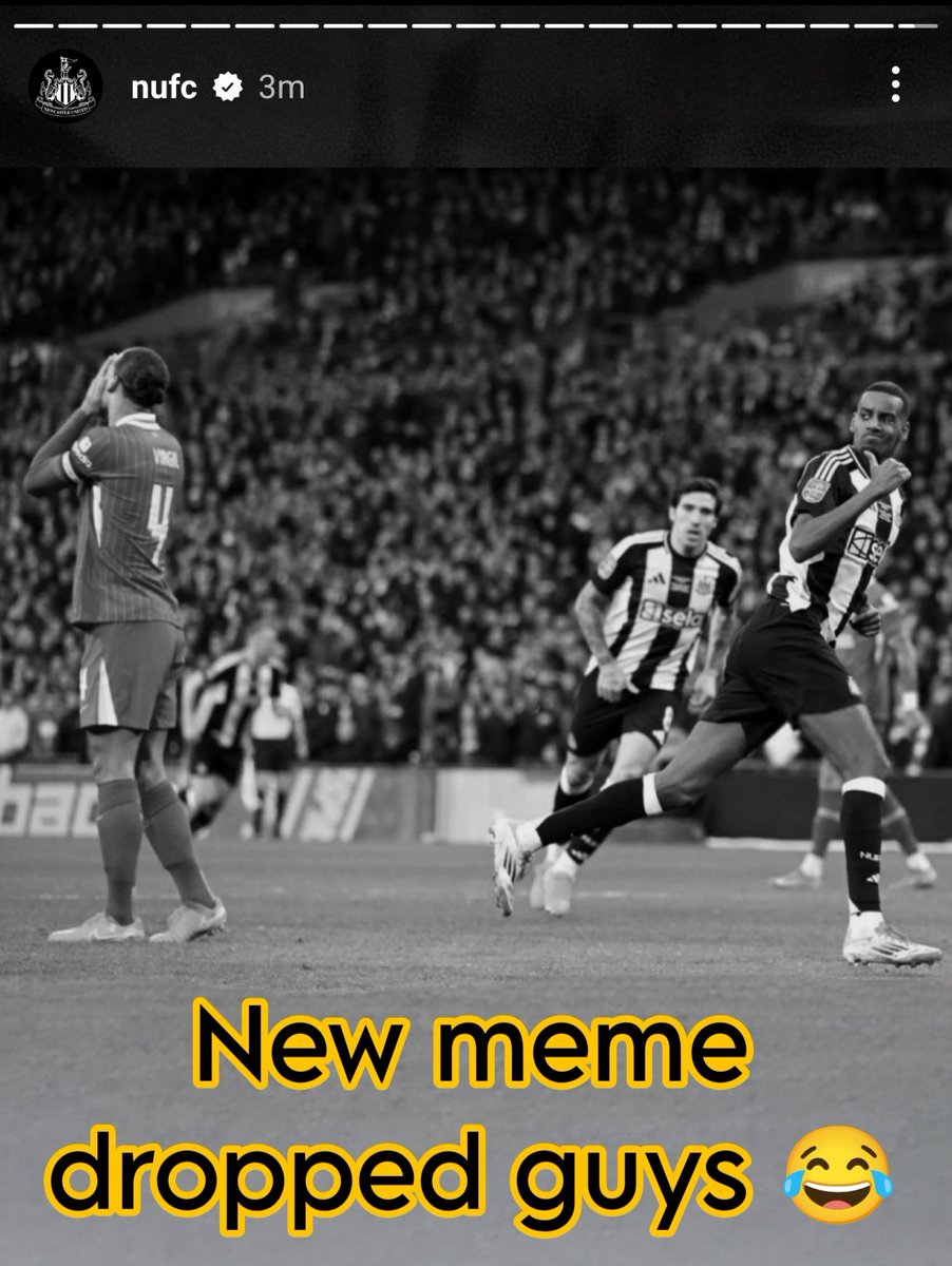 JBTFooty's tweet image. Newcastle on IG story. 😂