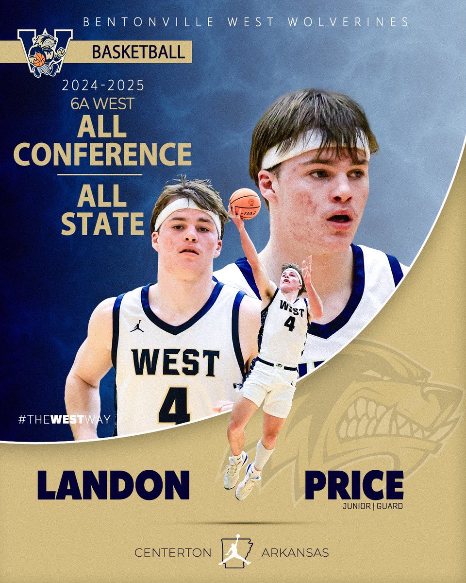 Congrats to junior guard Landon Price (<a href="/LandonP1123/">Landon Price</a>) on being selected 6A All-State, 6A West All-Conference, and 6A All-State Tournament Team! #theWESTway