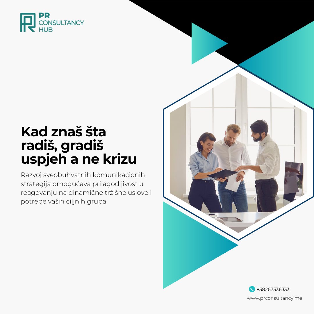 _prconsultancy's tweet photo. Da li znaš kuda ideš? 🚀 Strateško komuniciranje nije samo ključ za usmjeravanje tvoje poruke, već i za izgradnju odnosa koji traju.  

🎯 Zašto je važno? 

1. Tačno znaš šta želiš da kažeš i kako to treba da stigne do tvoje ciljne grupe. https://t.co/ZPcyFiOUZL