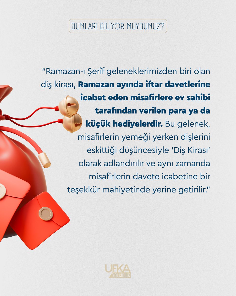 İftar sofralarınızı şenlendiren misafirlerinize, diş kiralarını takdim ederek bu güzel Ramazan ayı geleneğimizi sürdürebilirsiniz. 🥰

#UfkaYolculuk #Ramazan #DişKirası