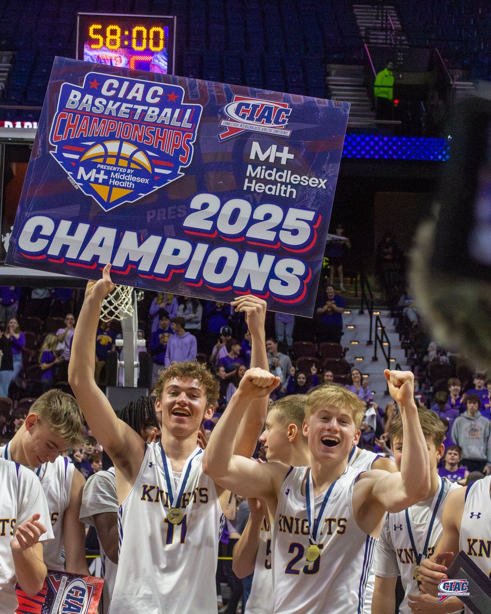 ciacsports's tweet photo. Ellington finishes with a perfect ending to their perfect 27-0 season after defeating Sheehan 55-39 for the CIAC Division IV State Championship! 🏀🏆 #RuntotheSun #ctbb @Athletics_EPS
Thank you Middlesex Health for supporting CIAC student athletes! https://t.co/Pbak03YCh8