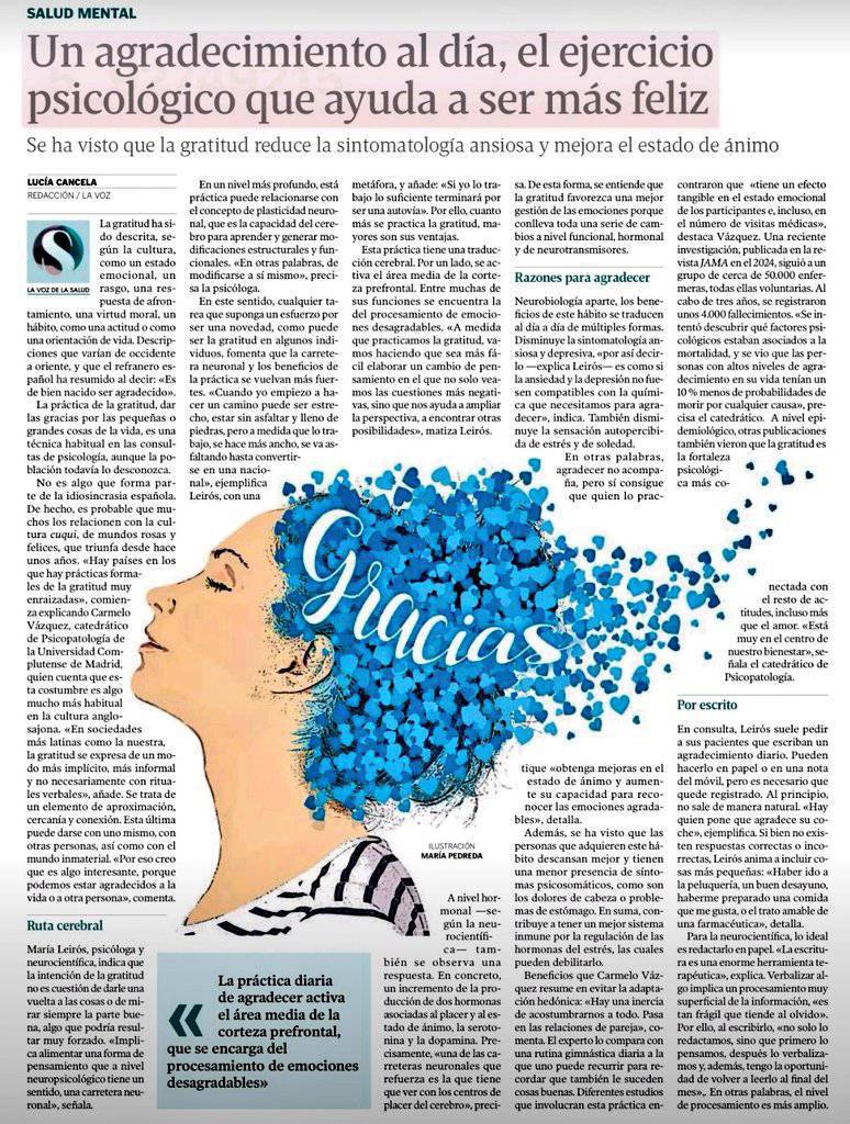 Una actitud de agradecimiento, las acciones de gratitud, modifican los circuitos cerebrales del placer y del estado de ánimo mediante la dopamina y la serotonina  

Por ello se asocia a mejor gestión emocional y de estados de ánimo quien las práctica