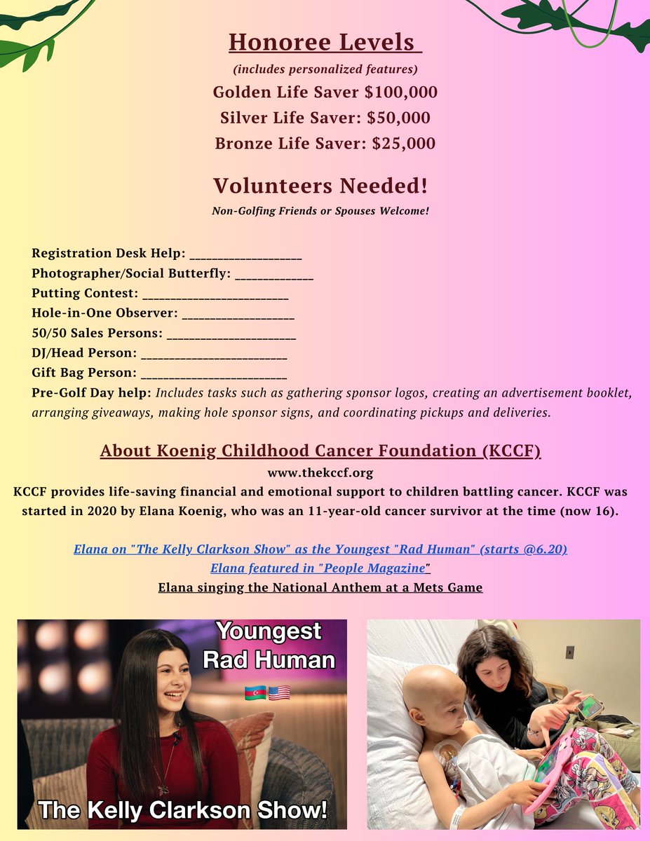 Play Golf, Save Lives! ⛳️ 

Join us in Maryland for a memorable day of golf, surrounded by amazing people, delicious food, exciting contests, and auctions—all in support of KCCF!

Date: June 5, 2025
Location: Bulle Rock Pkwy—Havre de Grace MD, 21078

shorturl.at/y3LDK