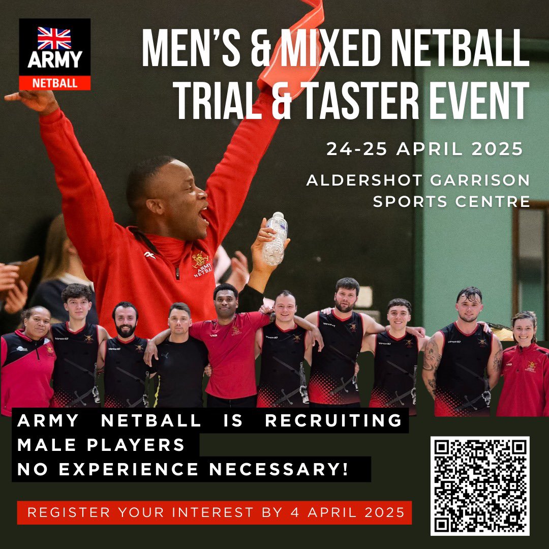army_netball's tweet photo. @BritishArmy @BFBSSport  📢📢 @BritishArmyXtra https://t.co/ZgQHnmuywh