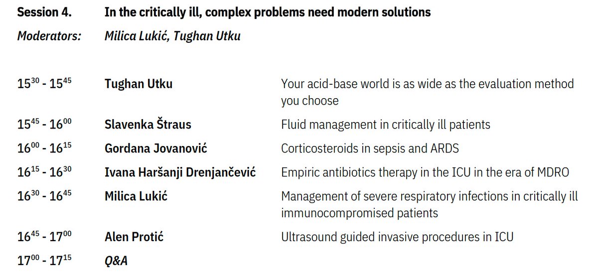 I would like to thank  Assoc. Prof. Dr. Jasminka Peršec, the President of the Croatian SICM , for their kind invitation to the 16th International Congress of ICM and Dr. Milica Lukić, the President of the Slovenian SICM, with whom I had the chance to moderate a wonderful session.