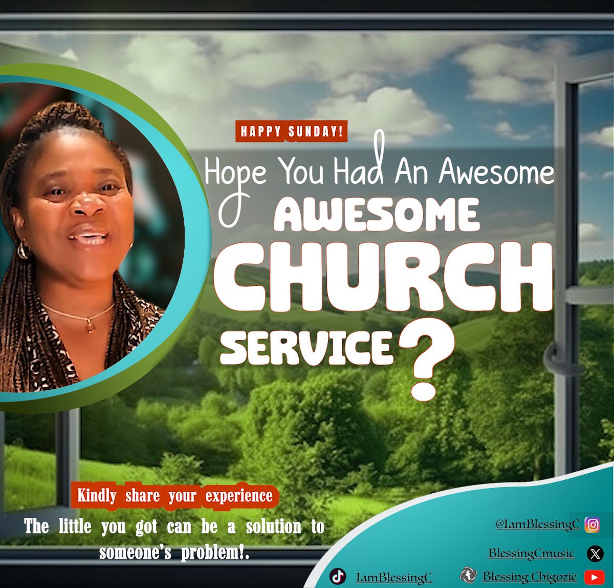 BlessingCMusic's tweet photo. Happy  Sunday Family..

How was your service today Blessed of the Most High God 🙏 

#Encounterservice 
#SundayService 
#Awesomeservice https://t.co/p20ZsWkIlY