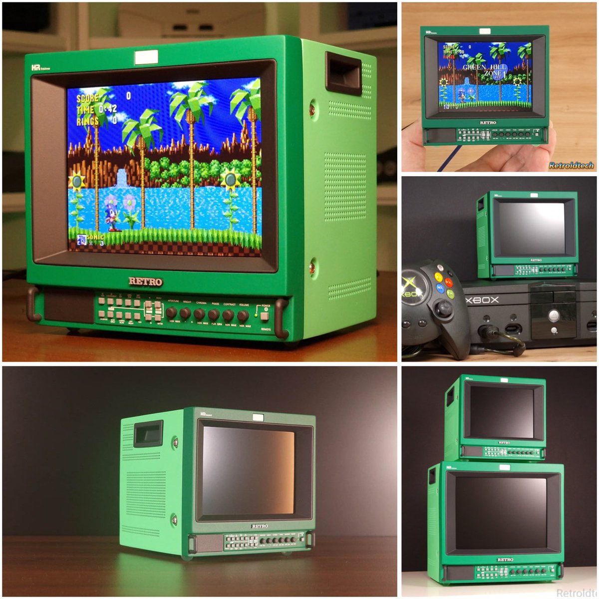 Retroldtech's tweet image. A few shots of both the Mini and Micro PVM Monitors in their Green Editions 💚

#MiniPVM #MicroPVM #RetroGaming